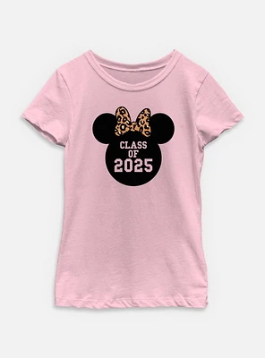 Disney Minnie Mouse Leopard Bow 2025 Youth Girls T-Shirt