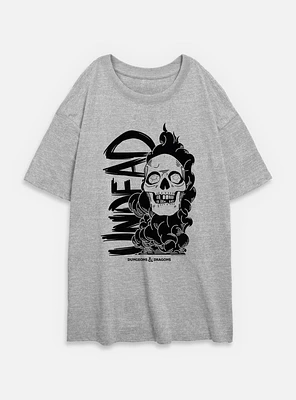Dungeons & Dragons Undead Skull Womens Oversized T-Shirt