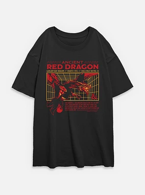 Dungeons & Dragons Ancient Red Dragon Stats Womens Oversized T-Shirt