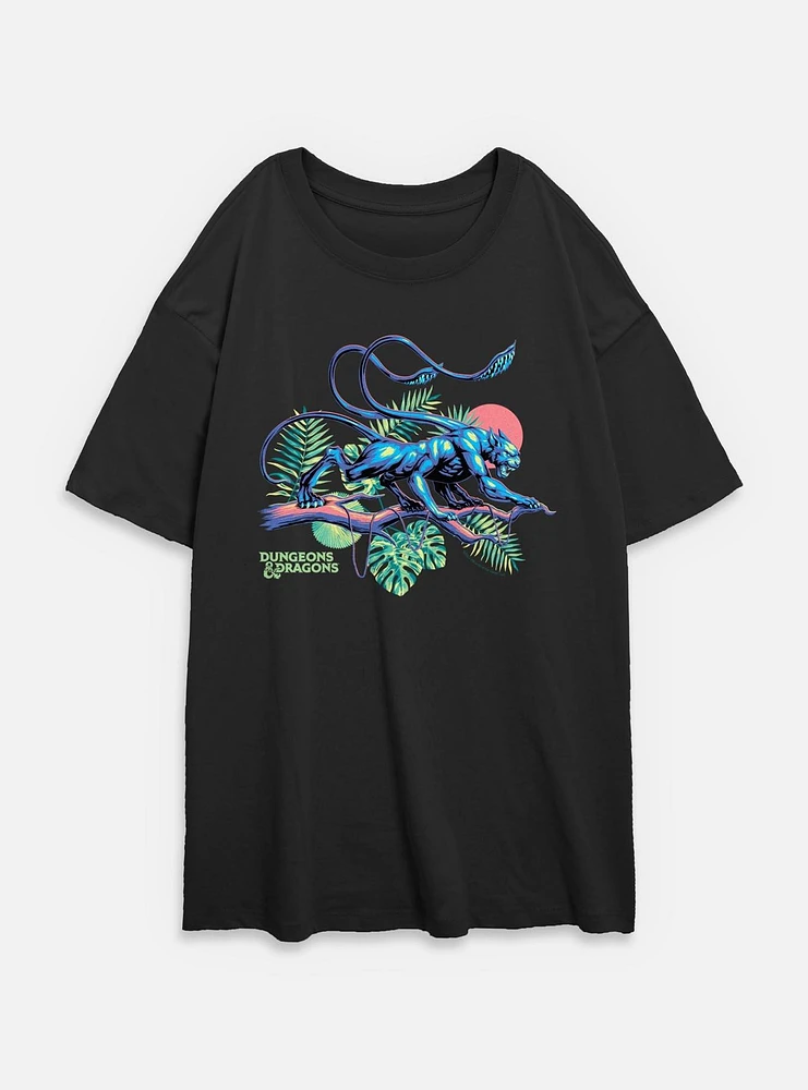 Dungeons & Dragons Displacer Beast Island Vibes Womens Oversized T-Shirt