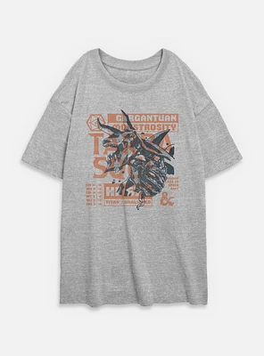 Dungeons & Dragons Terrasque And Stats Womens Oversized T-Shirt