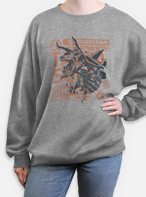 Dungeons & Dragons Terrasque And Stats Womens Oversized Sweatshirt