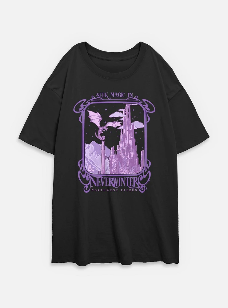 Dungeons & Dragons Seek Magic Neverwinter Womens Oversized T-Shirt