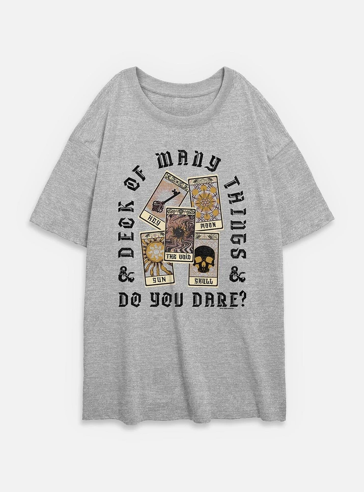 Dungeons & Dragons Do You Dare Deck Womens Oversized T-Shirt