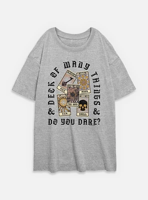 Dungeons & Dragons Do You Dare Deck Womens Oversized T-Shirt