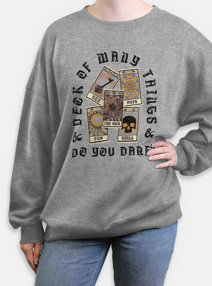 Dungeons & Dragons Do You Dare Deck Womens Oversized Sweatshirt