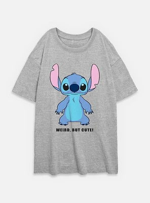 Disney Lilo & Stitch Weird But Cute Womens Oversized T-Shirt