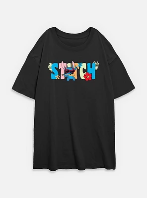 Disney Lilo & Stitch Tropic Shades Name Womens Oversized T-Shirt