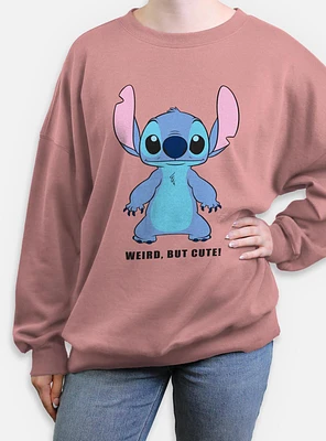 Disney Lilo & Stitch Weird But Cute Womens Oversized Sweatshirt