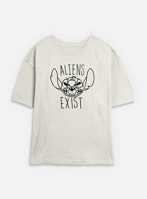 Disney Lilo & Stitch Aliens Exist Womens Skimmer T-Shirt