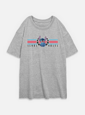 Disney Lilo & Stitch Collegiate Aloha Ohana Womens Oversized T-Shirt