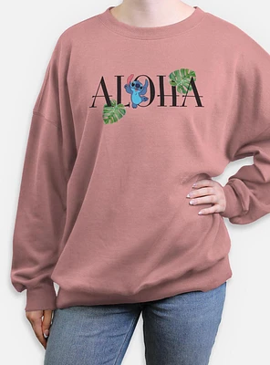 Disney Lilo & Stitch Aloha Leaves Womens Oversized Sweatshirt