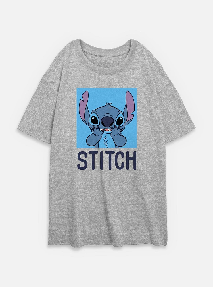 Disney Lilo & Stitch Bashful Womens Oversized T-Shirt