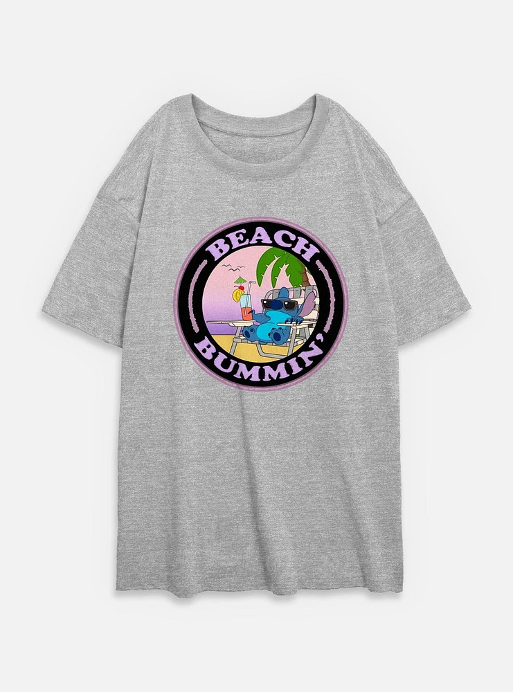 Disney Lilo & Stitch Beach Bummin' Womens Oversized T-Shirt