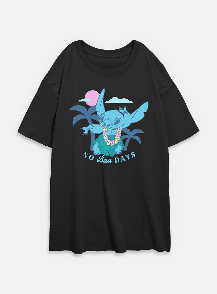 Disney Lilo & Stitch Tropical No Bad Days Womens Oversized T-Shirt