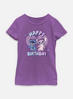 Disney Lilo & Stitch Angel And Happy Birthday Youth Girls T-Shirt