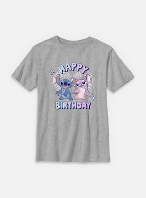 Disney Lilo & Stitch Angel And Happy Birthday Youth T-Shirt