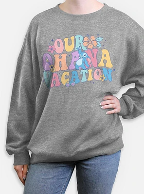 Disney Lilo & Stitch Ohana Vacation Womens Oversized Sweatshirt