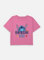 Disney Lilo & Stitch Birthday Kid Youth Girls Boxy T-Shirt