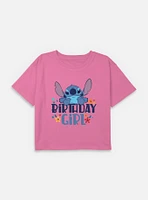 Disney Lilo & Stitch Birthday Girl Youth Girls Boxy T-Shirt