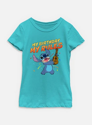 Disney Lilo & Stitch My Birthday Rules Youth Girls T-Shirt