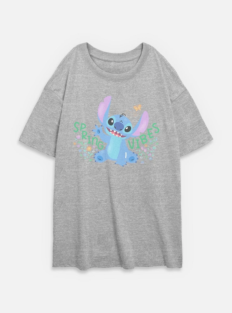 Disney Lilo & Stitch Spring Vibes Womens Oversized T-Shirt