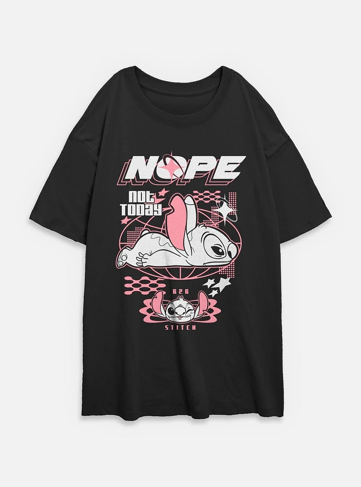 Disney Lilo & Stitch Nope Not Today 626 Womens Oversized T-Shirt