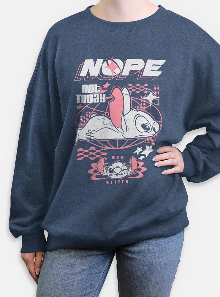 Disney Lilo & Stitch Nope Not Today 626 Womens Oversized Sweatshirt