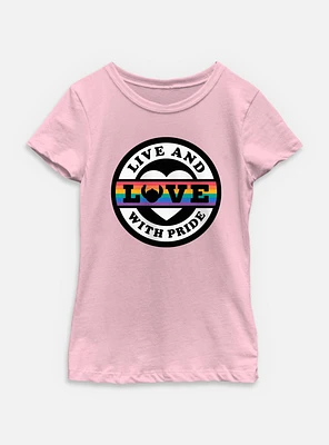 Disney Lilo & Stitch Live Love With Pride Youth Girls T-Shirt