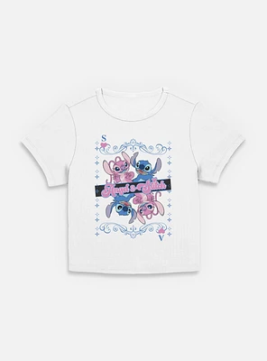 Disney Lilo & Stitch Angel And Card Womens Baby T-Shirt