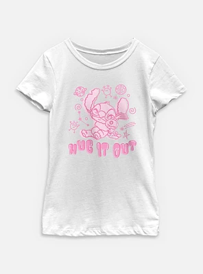 Disney Lilo & Stitch Hug It Out Tie-Dye Youth Girls T-Shirt