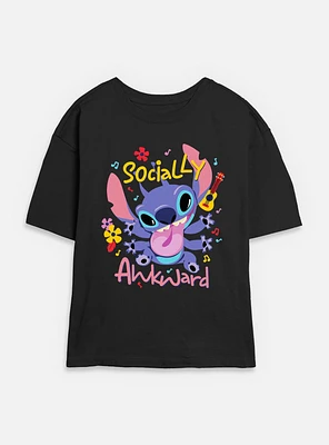 Disney Lilo & Stitch Socially Awkward Womens Skimmer T-Shirt