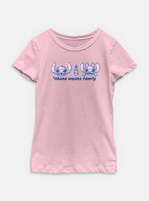 Disney Lilo & Stitch Ohana Means Family Quote Youth Girls T-Shirt