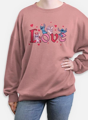 Disney Lilo & Stitch Angel Love Womens Oversized Sweatshirt