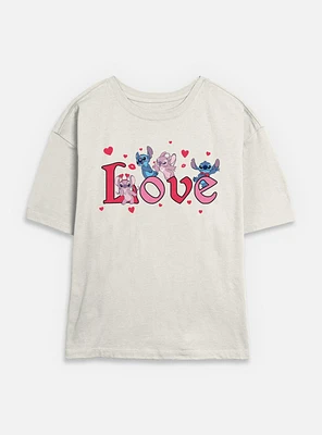 Disney Lilo & Stitch Angel Love Womens Skimmer T-Shirt