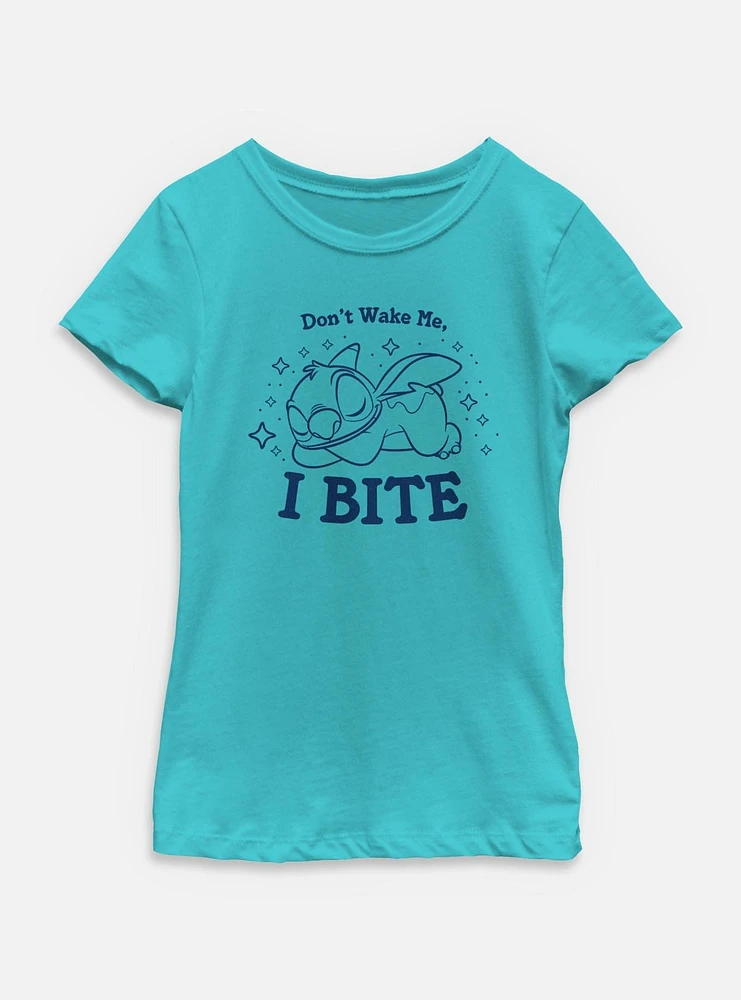 Disney Lilo & Stitch Don't Wake Me I Bite Youth Girls T-Shirt