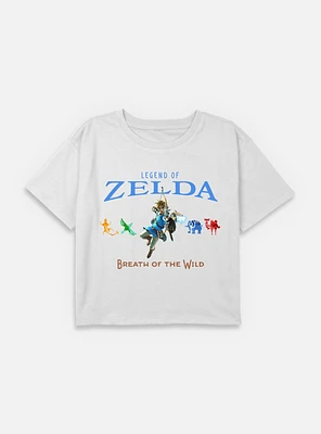 Nintendo Legend Of Zelda Breath The Wild and Divine Beasts Youth Girls Boxy T-Shirt
