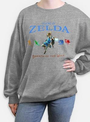 Nintendo Legend Of Zelda Breath The Wild and Divine Beasts Womens Oversized Sweatshirt