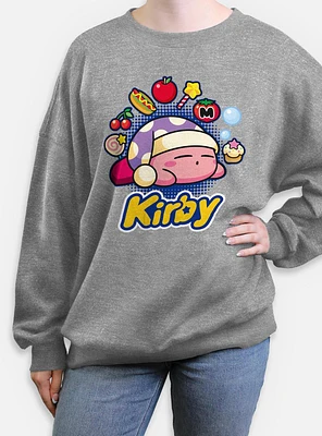 Nintendo Kirby Food Dreams Womens Oversized Sweatshirt