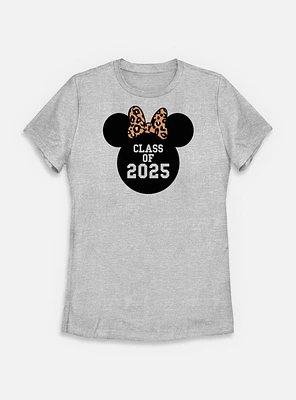 Disney Minnie Mouse Leopard Bow 2025 Womens T-Shirt