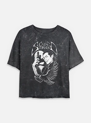 Dungeons & Dragons Death Metal Clash Of Strahd Mineral Wash Womens Crop T-Shirt