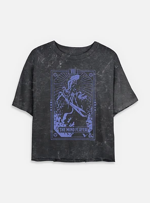 Dungeons & DragonsThe Mind Flayer Tarot Mineral Wash Womens Crop T-Shirt