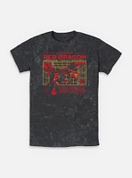 Dungeons & Dragons Ancient Red Dragon Stats Mineral Wash T-Shirt