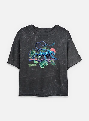 Dungeons & Dragons Displacer Beast Island Vibes Mineral Wash Womens Crop T-Shirt