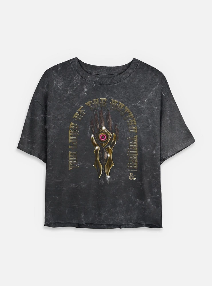 Dungeons & Dragons Hand Of Damned Mineral Wash Womens Crop T-Shirt