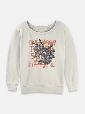 Dungeons & Dragons Terrasque And Stats Womens Slouchy Sweatshirt