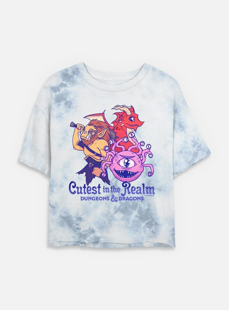 Dungeons & Dragons Cutest The Realm Tie Dye Crop Womens T-Shirt