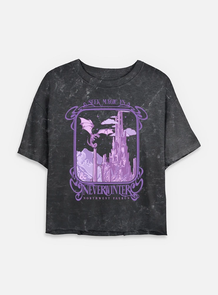 Dungeons & Dragons Seek Magic Neverwinter Mineral Wash Womens Crop T-Shirt