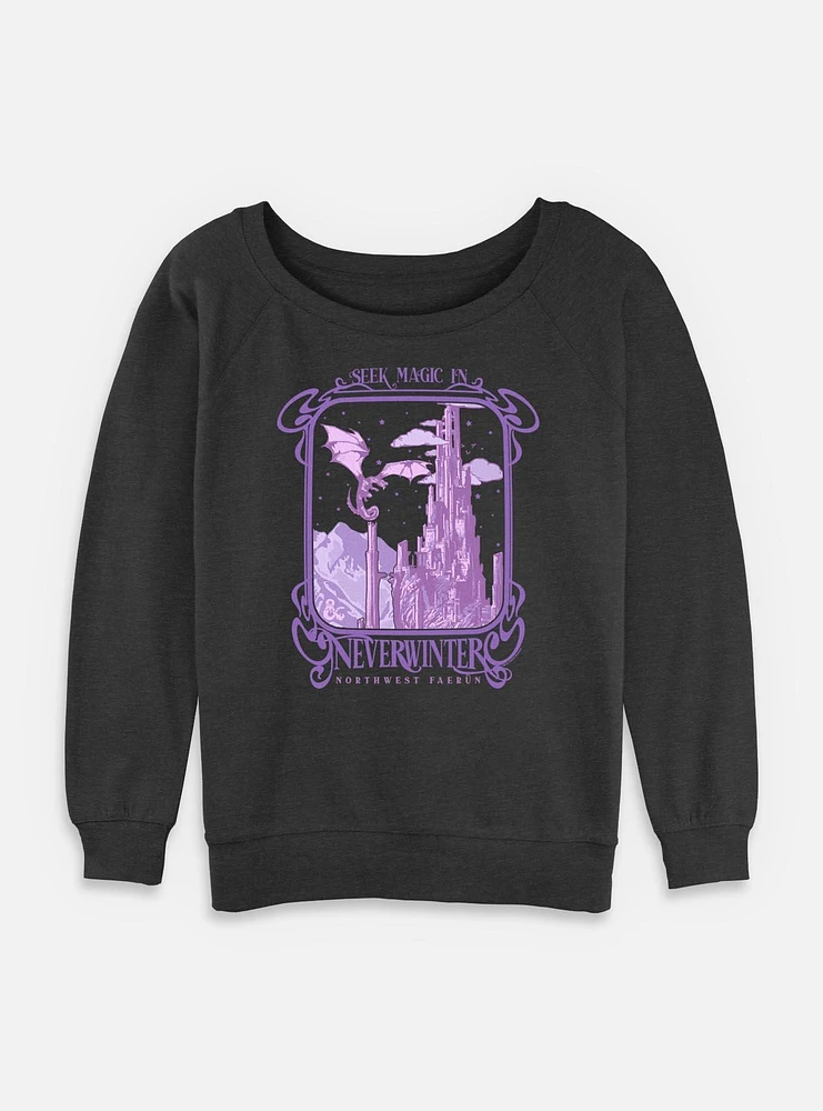 Dungeons & Dragons Seek Magic Neverwinter Womens Slouchy Sweatshirt