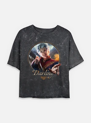 Dungeons & Dragons Astarion Darling  Mineral Wash Womens Crop T-Shirt